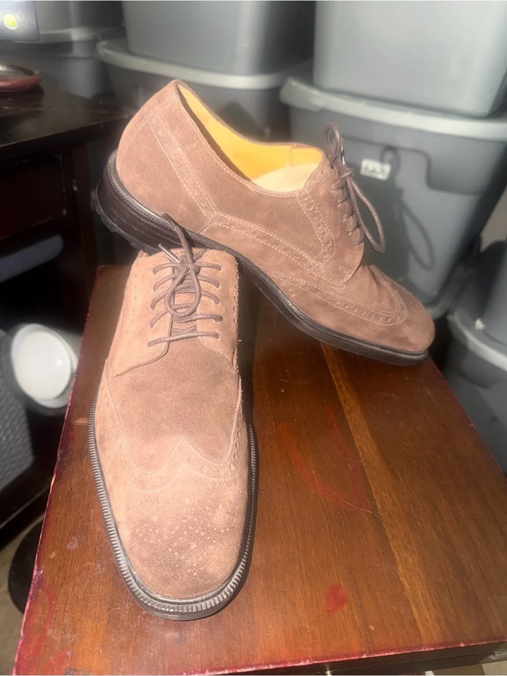 Cole Haan Brown Suede Wingtip w/Nike Air SZ 8 Oxfords(126)